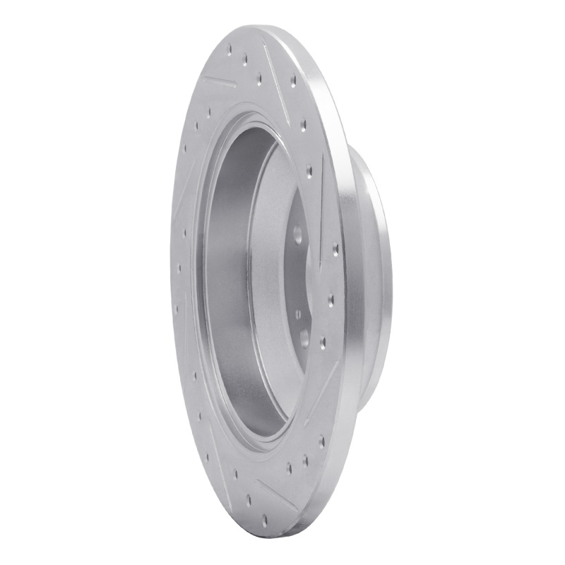 Genesis G80 Brake Rotor (1) - Rear Left - R1 Concepts - Drilled & Slotted - Silver - `09-`20